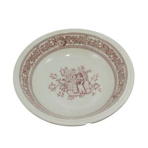 Mother Hubbard Antique Large Bowl Old Hall Earthenware Transferware England 14"